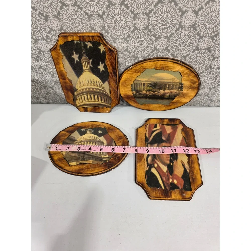 Vintage Patriotic‎ Wood Wall Art Washington DC Capitol Building Decor (4)